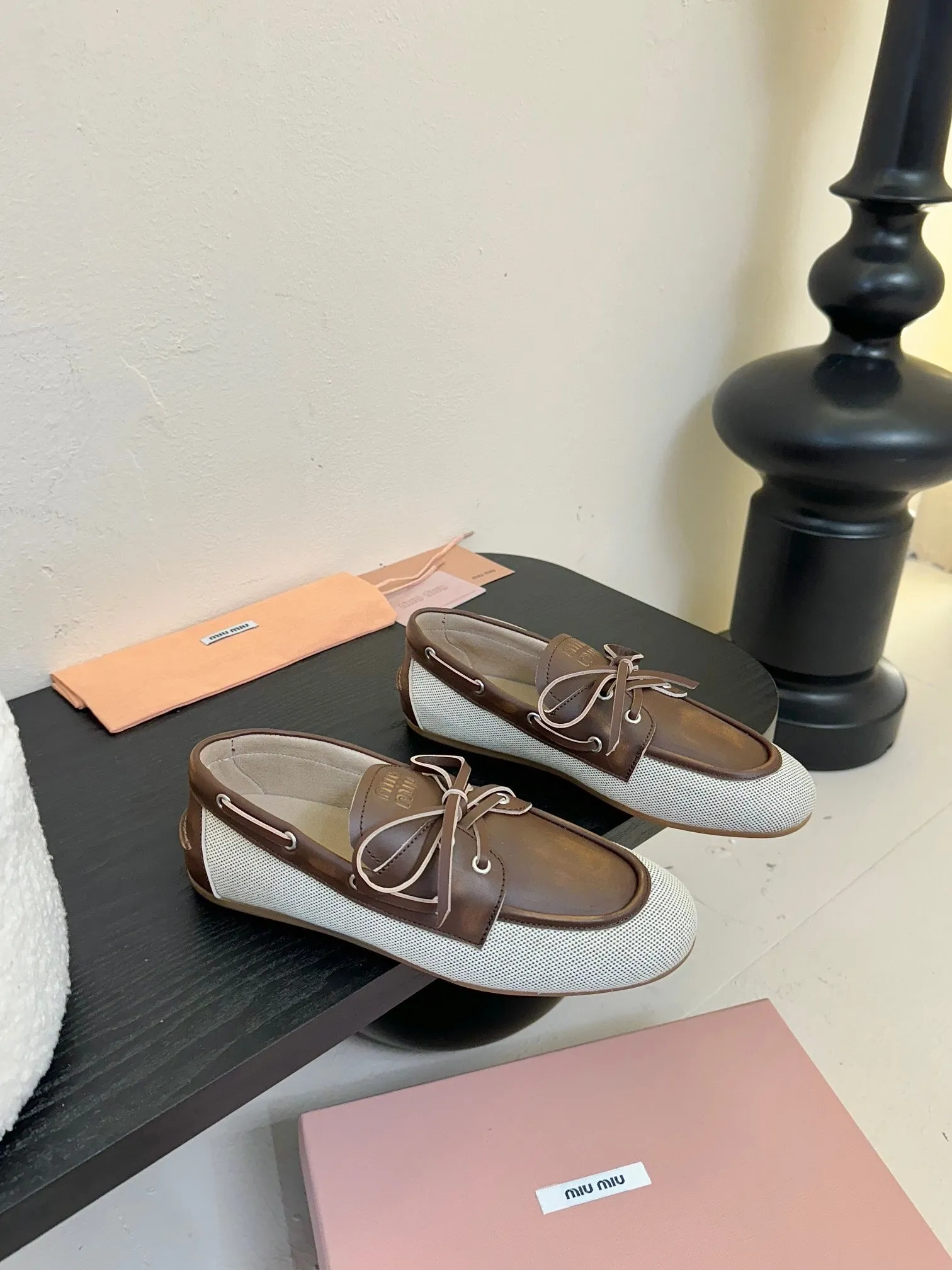 Miu 25C Loafers Brown Leather 235814