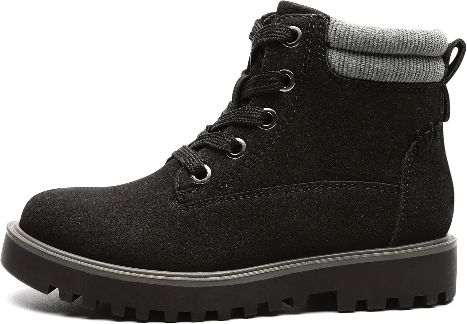 MIXIN Girls Boys Combat Hiking Snow Boots Waterproof Non-Slip Fashion Work Ankle Boots with Lace Up Side Zipper for Little Big Kids