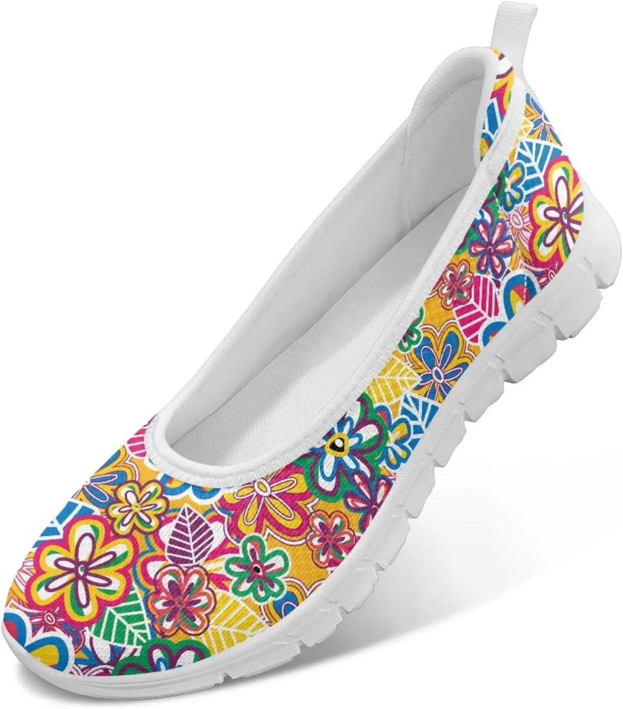 Modysero Womens Round Toe Slip On Flat Shoes for Summer Spring Mesh Flats for Women Daily Walking Shoes