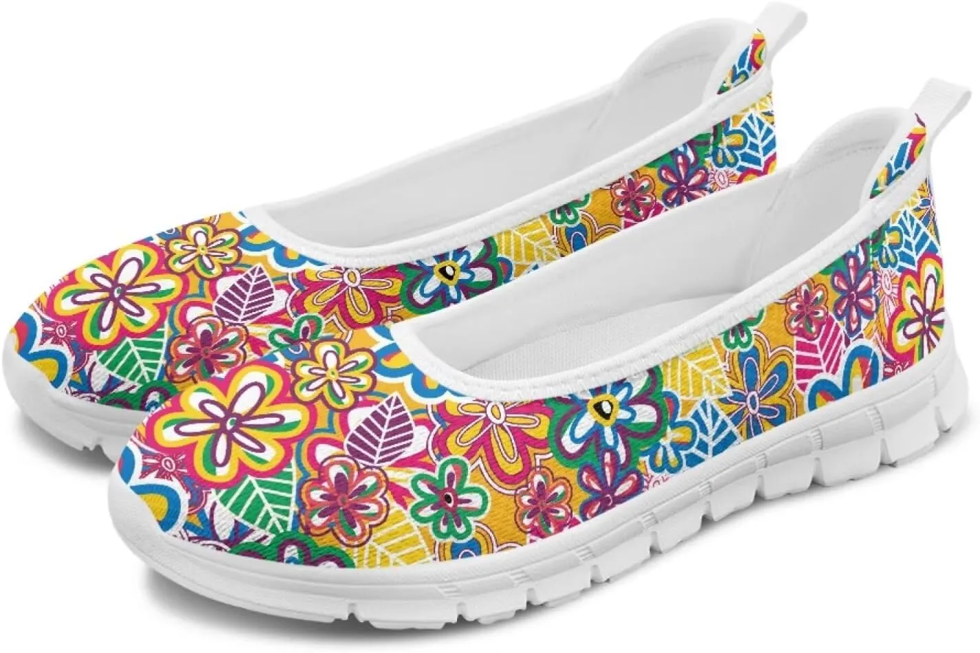 Modysero Womens Round Toe Slip On Flat Shoes for Summer Spring Mesh Flats for Women Daily Walking Shoes