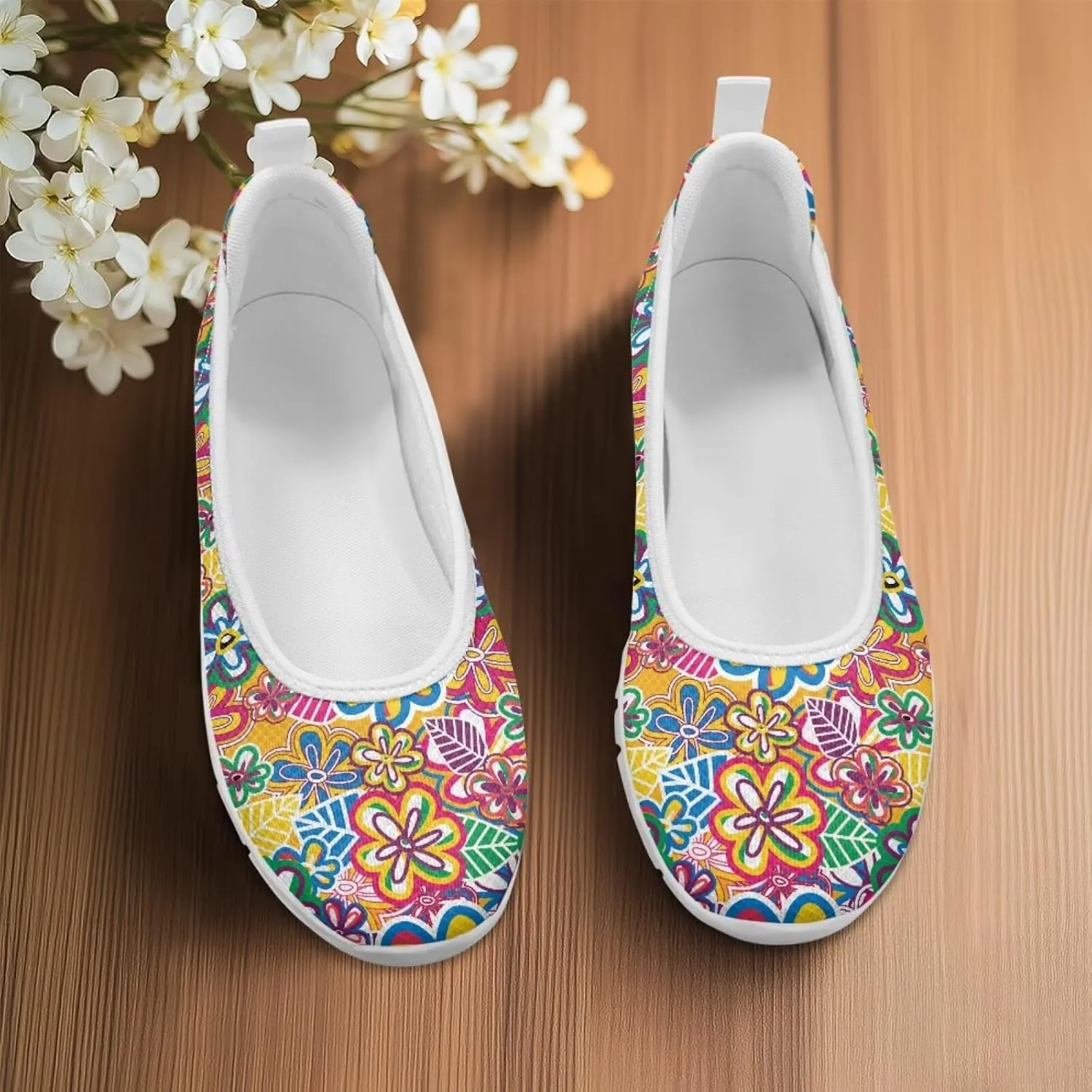 Modysero Womens Round Toe Slip On Flat Shoes for Summer Spring Mesh Flats for Women Daily Walking Shoes