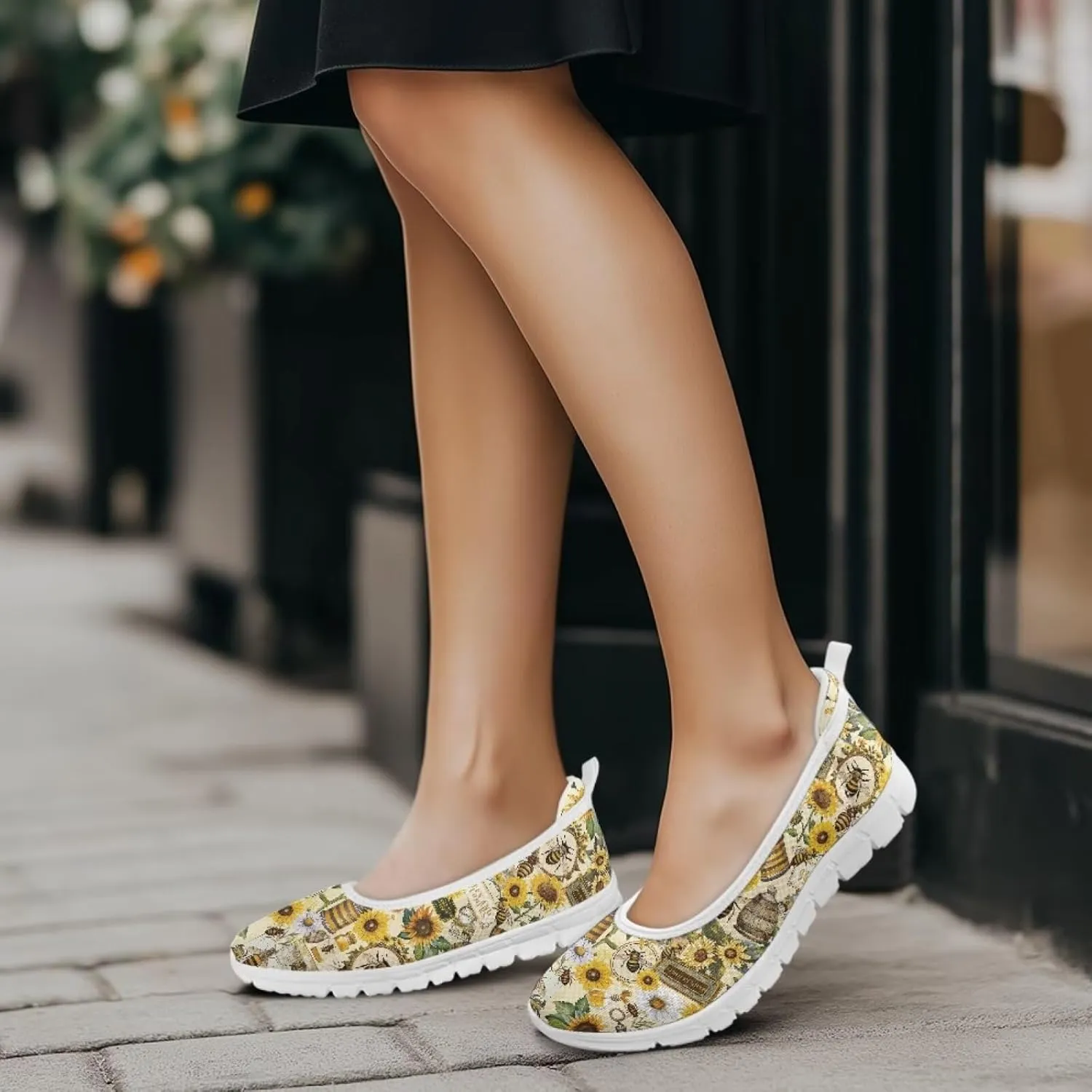 Modysero Womens Slip On Flats Round Toe for Summer Spring Work Womens Walking Shoes Trendy Daily Flats Shoes for Ladies