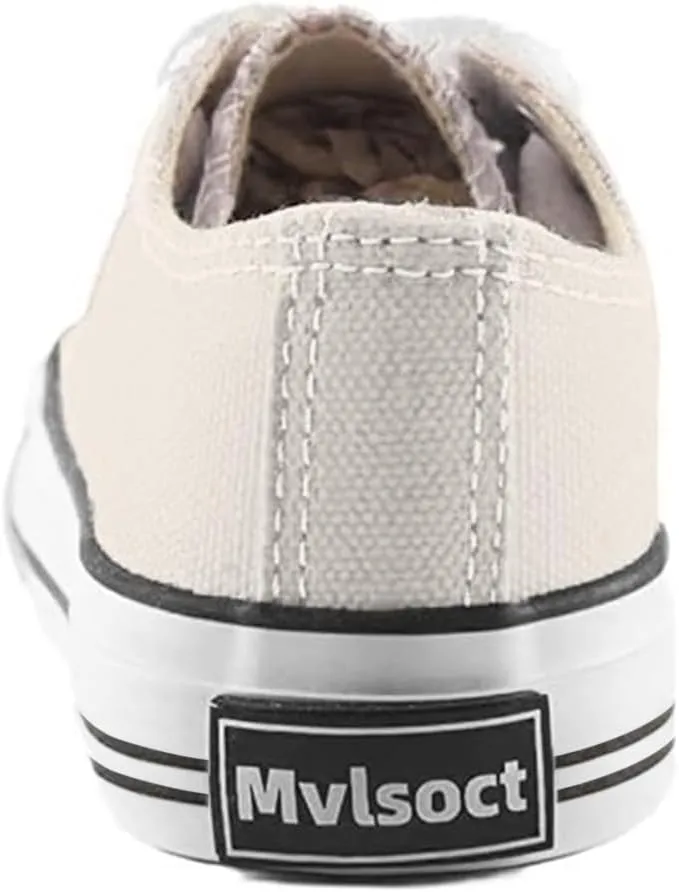 Mvlsoct Boys and Girl Low Top Canvas Kids Lace up Sneakers
