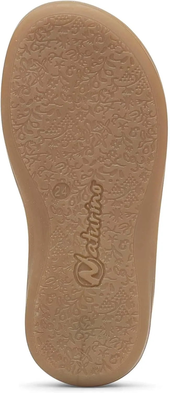 NATURINO WEEKO Leather and Suede Cognac Sandals