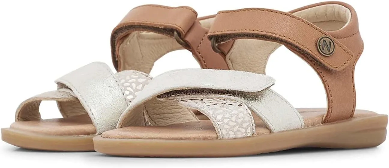 NATURINO WEEKO Leather and Suede Cognac Sandals