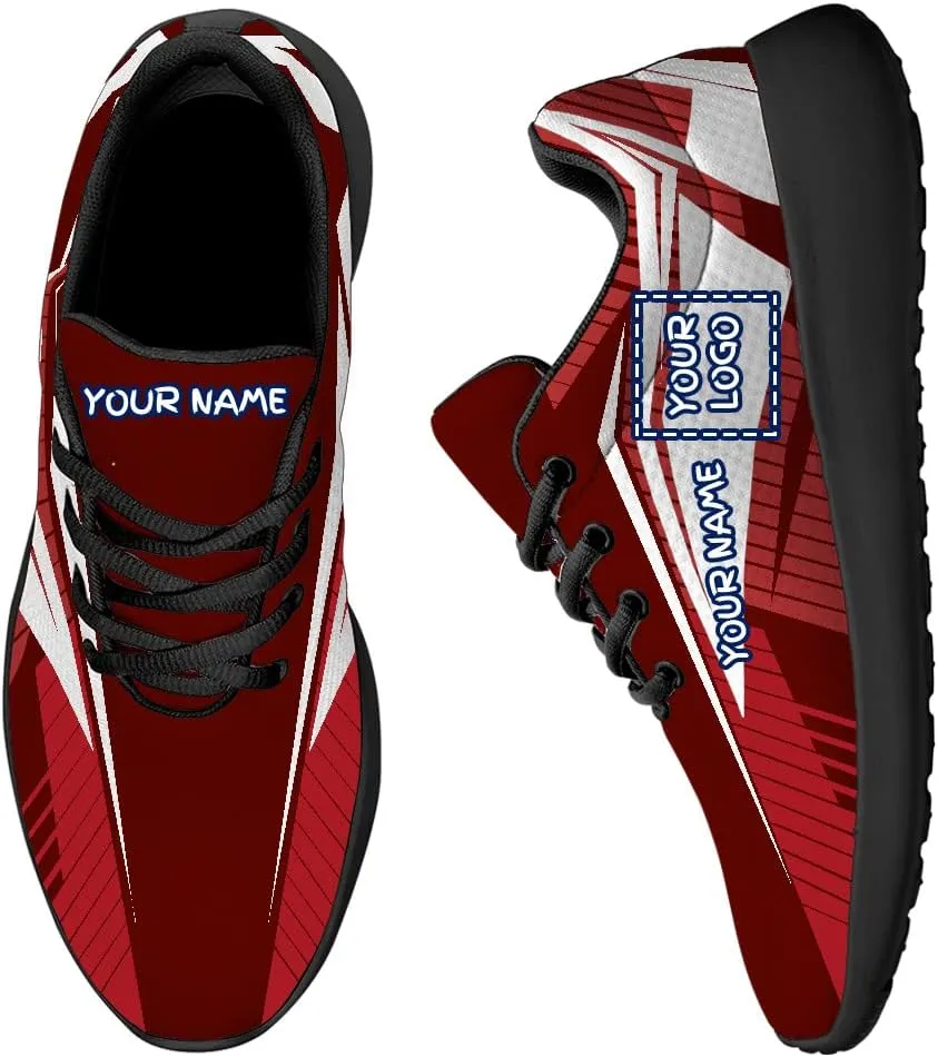 Non Slip Walking Shoes, Custom Sneaker with Your Team Logo/Name,Unisex Lightweight Athletic Gym Running Shoes