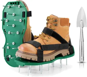 Ohuhu Lawn Aerator Shoes with Hook & Loop Straps, All New Unique Design Free-Installation Heavy Duty Spiked Aerating Sandals, One-Size-Fits-All & Easy to Use for Yard Patio Lawn Garden