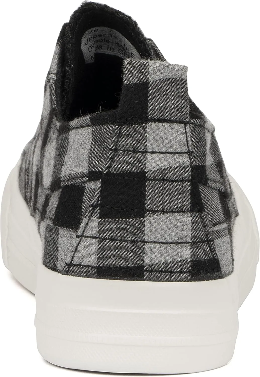 Olivia Miller Women's Fashion Shoes, Plaid Rubber Sole Slip On Round Toe Casual Classic Comfortable Low Top Flat Loafers Fashion Sneakers