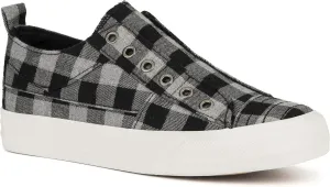Olivia Miller Women's Fashion Shoes, Plaid Rubber Sole Slip On Round Toe Casual Classic Comfortable Low Top Flat Loafers Fashion Sneakers