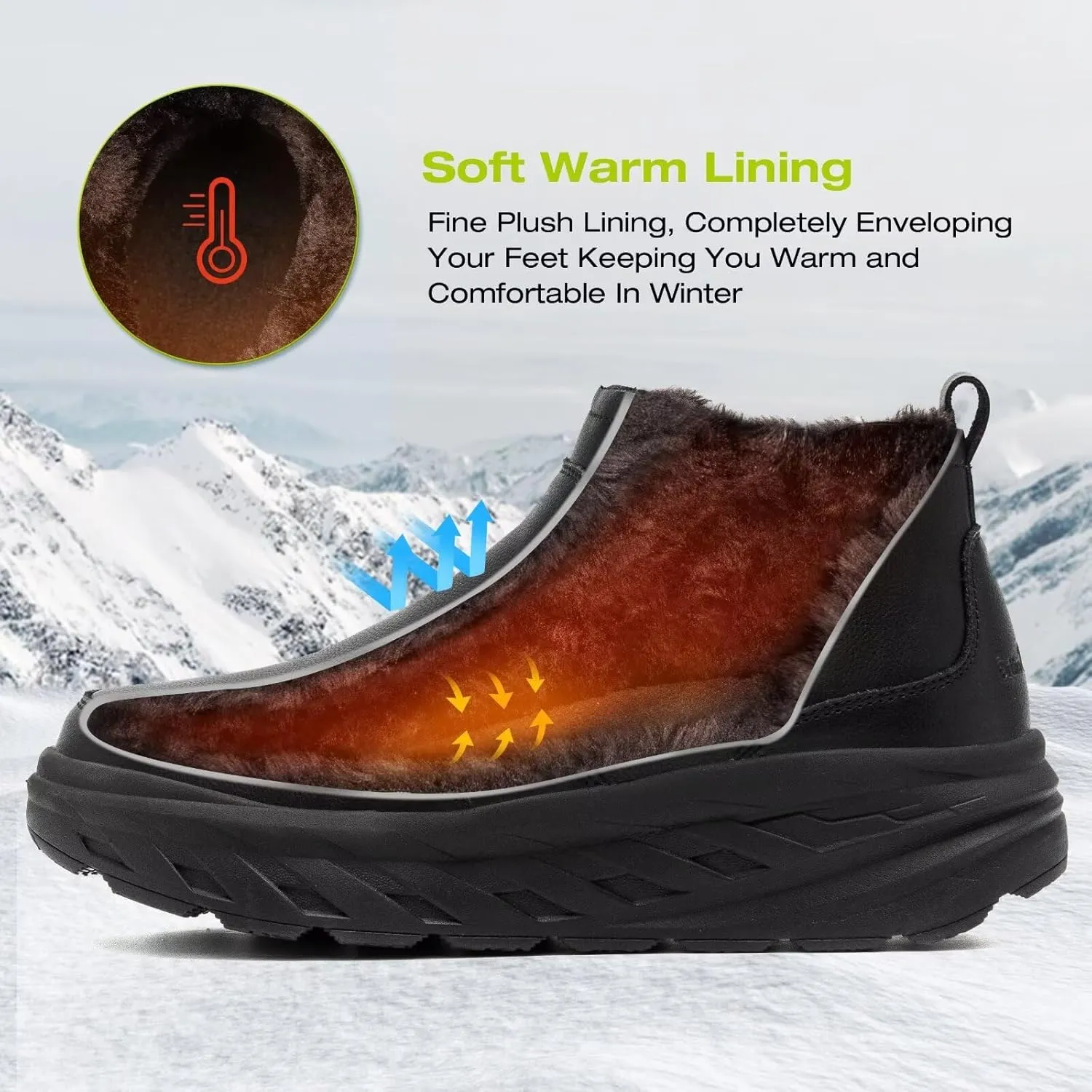 OrthoComfoot Women's Orthopedic Wide Leather Winter Ankle Boots: Comfortable Arch Support Dress Shoes for Diabetic, Casual Plantar Fasciitis Orthotic Walking Shoes for Foot and Heel Pain Relief