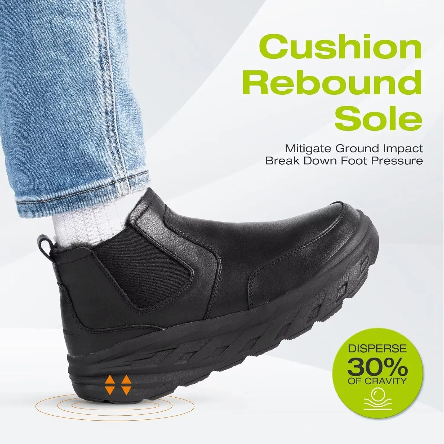 OrthoComfoot Women's Orthopedic Wide Leather Winter Ankle Boots: Comfortable Arch Support Dress Shoes for Diabetic, Casual Plantar Fasciitis Orthotic Walking Shoes for Foot and Heel Pain Relief