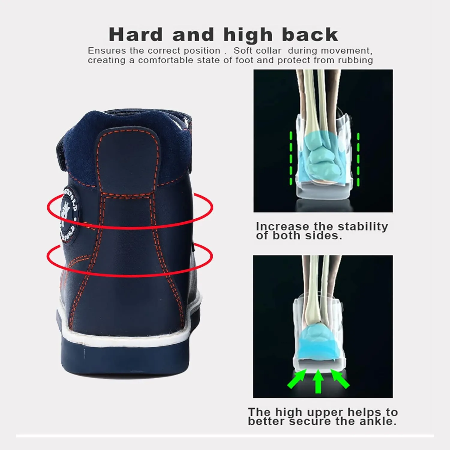 Orthopedic Sandals for Kids and Toddlers with High Back and Ankle & Arch Support,Non-slip Soles
