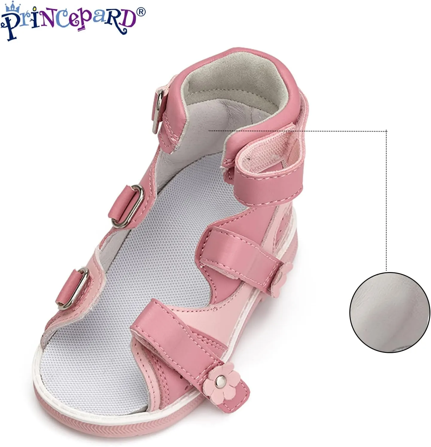 Orthopedic Sandals for Kids with Hollowed Out Heart Pattern,Kids Corrective Shoes with High Back and Arch Support