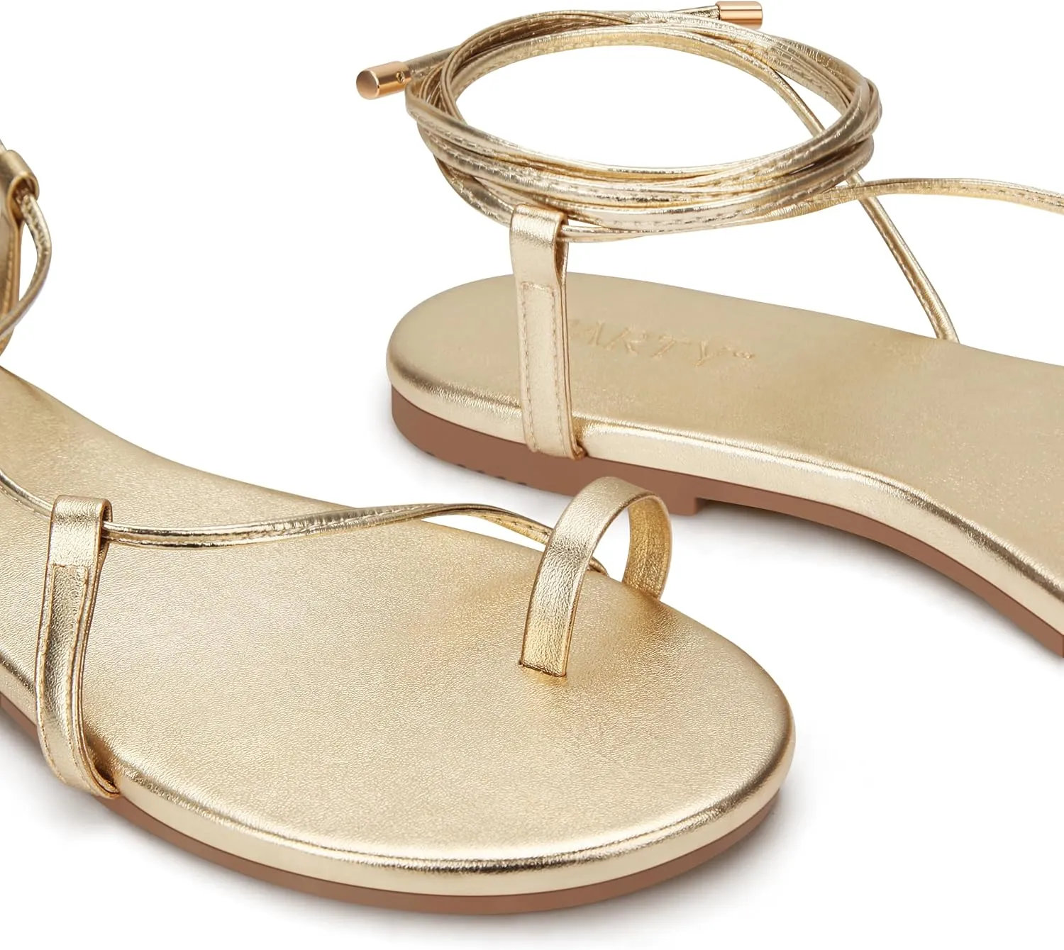 PARTY Women's Strappy Sandals Lace Up Flats Tie Up Shoes Wrap Flip Flop