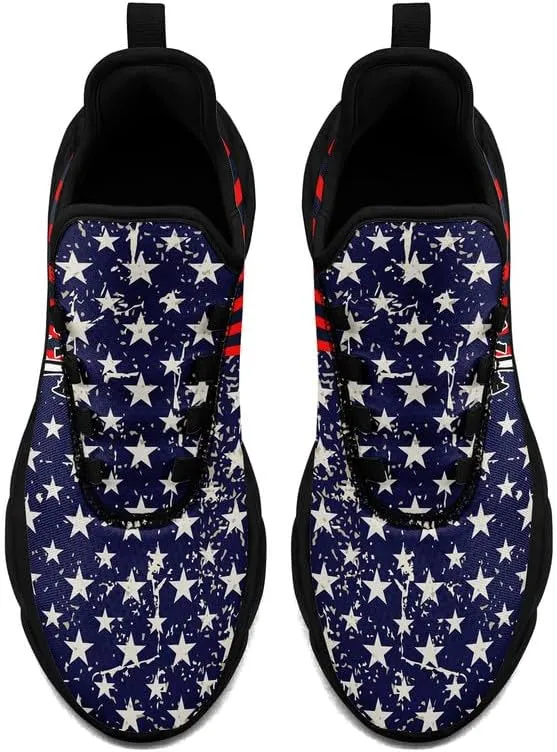 Patriotic Veterans Casual Sneaker American Flag Jogging Running Shoes Breathable Walking Flat Shoe for Men Women