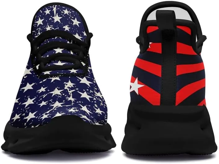 Patriotic Veterans Casual Sneaker American Flag Jogging Running Shoes Breathable Walking Flat Shoe for Men Women