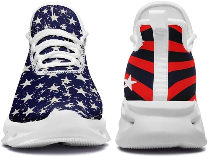 Patriotic Veterans Casual Sneaker American Flag Jogging Running Shoes Breathable Walking Flat Shoe for Men Women