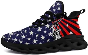 Patriotic Veterans Casual Sneaker American Flag Jogging Running Shoes Breathable Walking Flat Shoe for Men Women