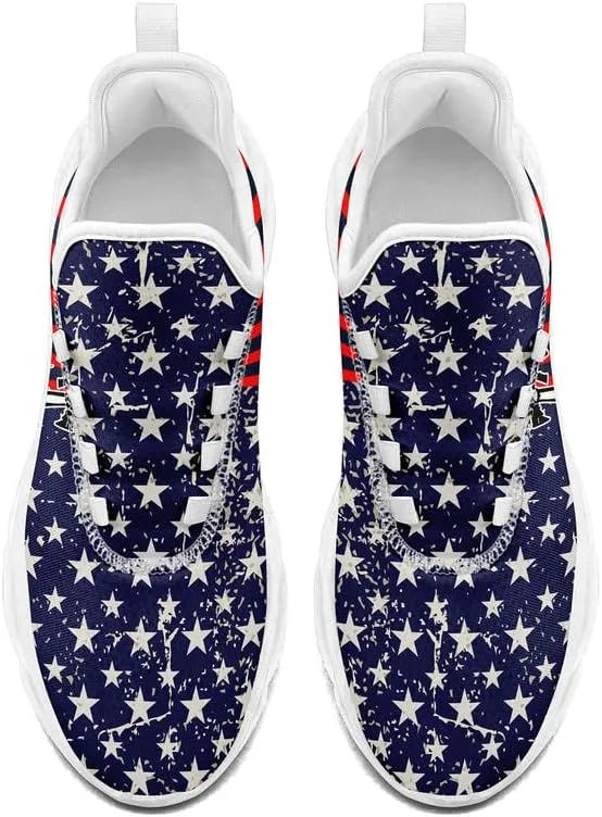 Patriotic Veterans Casual Sneaker American Flag Jogging Running Shoes Breathable Walking Flat Shoe for Men Women
