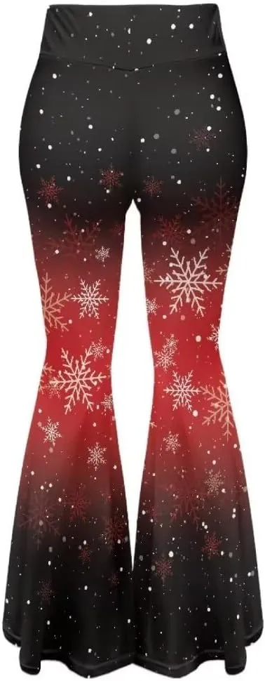 Pinupub Women's Print Flare Yoga Pants Cute Graphic High Waist Casual Bootcut Leggings