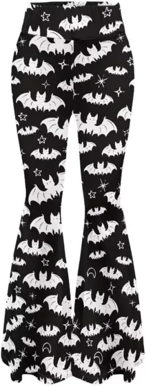 Pinupub Women's Print Flare Yoga Pants Cute Graphic High Waist Casual Bootcut Leggings