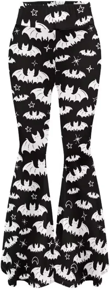 Pinupub Women's Print Flare Yoga Pants Cute Graphic High Waist Casual Bootcut Leggings