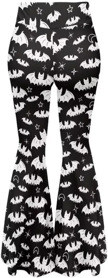 Pinupub Women's Print Flare Yoga Pants Cute Graphic High Waist Casual Bootcut Leggings