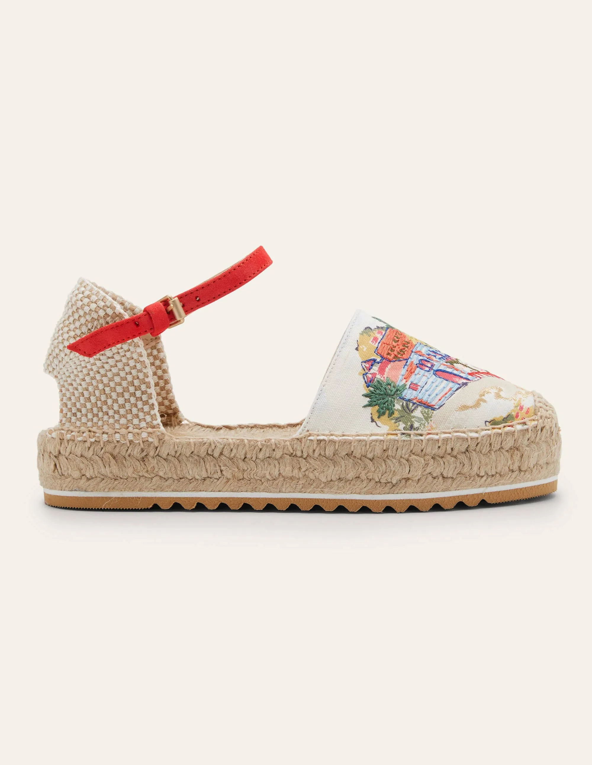 Plateau-Espadrilles-Naturweiß, Paradiesinsel