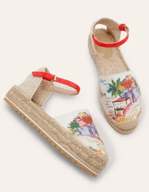 Plateau-Espadrilles-Naturweiß, Paradiesinsel