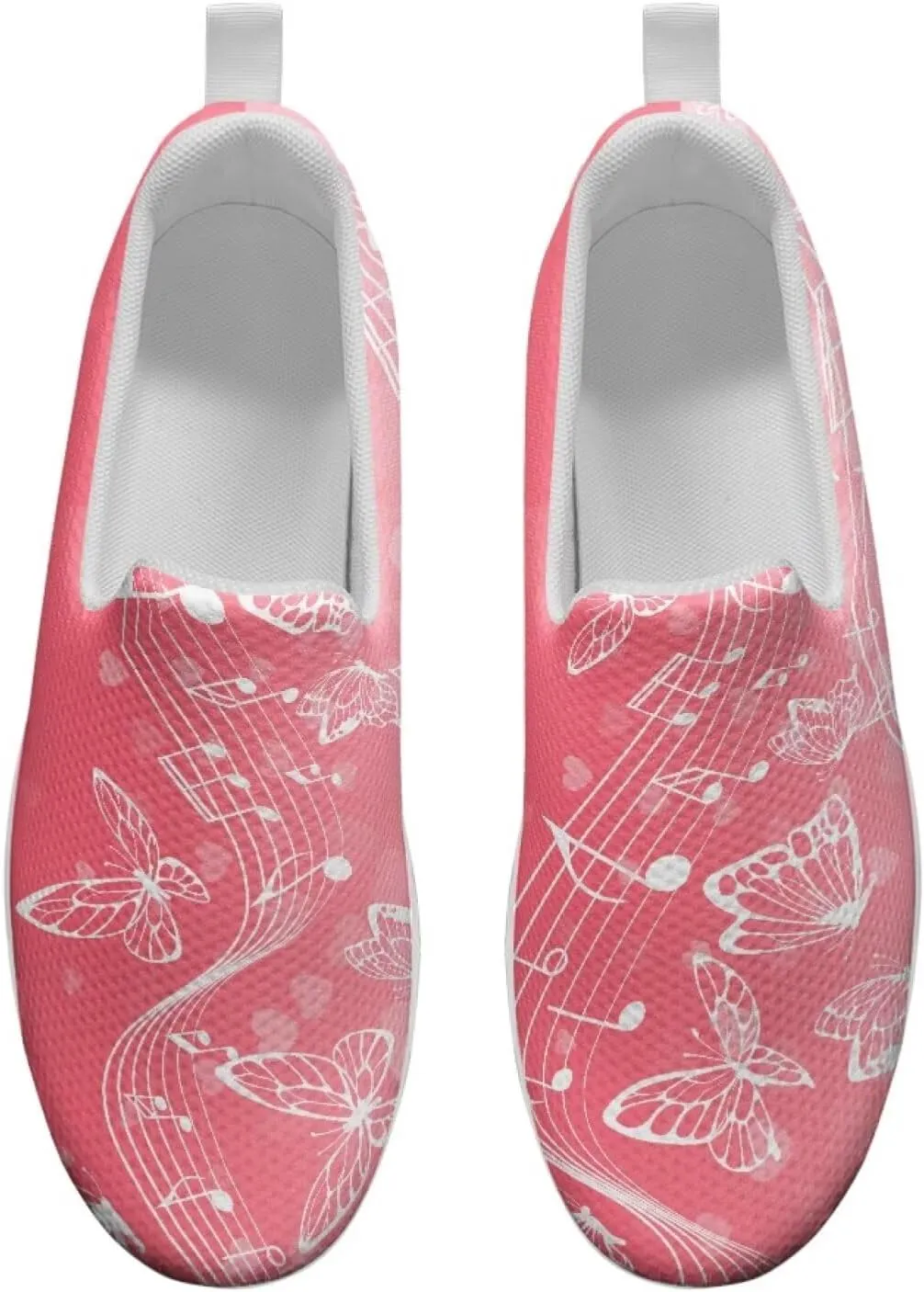 Platform Loafers for Women Music Note Lightweight Mesh Shoes Non Slip Fashion Walking Sneakers