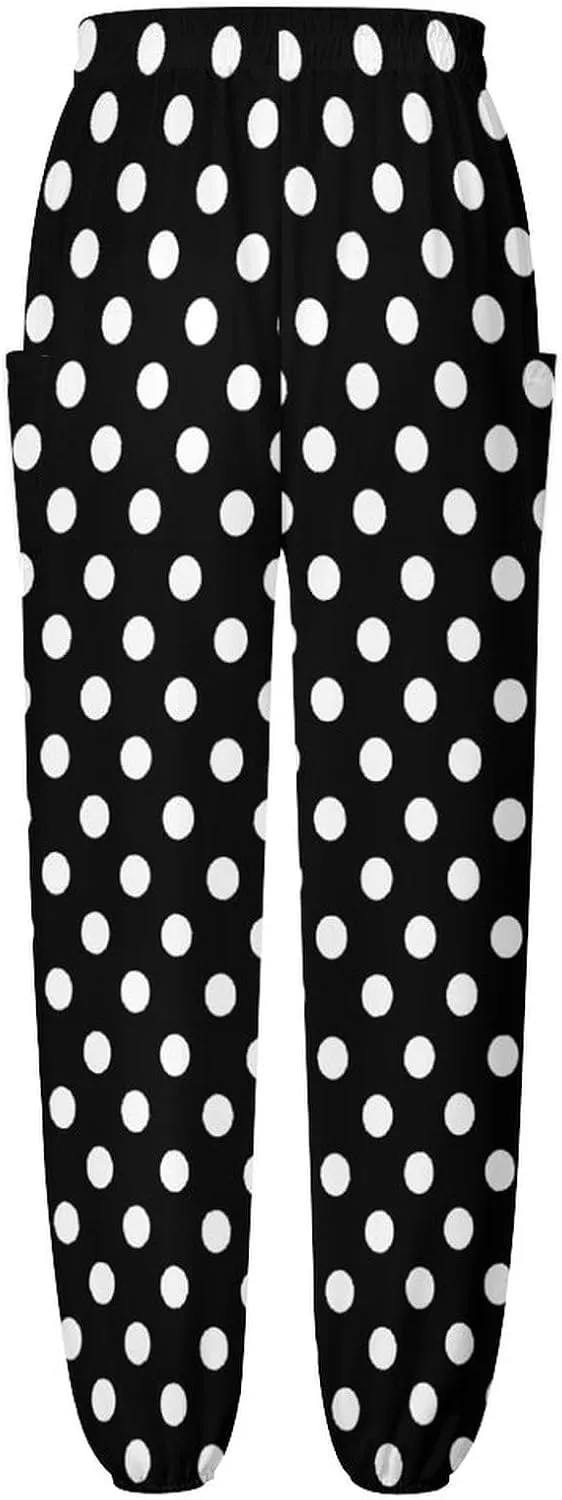 Polka Dots Yoga Bloomers Womens Hippie Harem Pant Beach Pants Elastic Gym Joggers Loose Casual Sportswear
