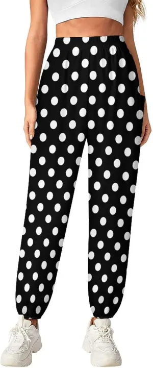 Polka Dots Yoga Bloomers Womens Hippie Harem Pant Beach Pants Elastic Gym Joggers Loose Casual Sportswear