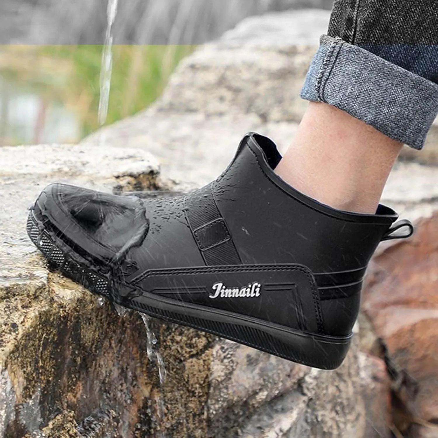 PVC Water Shoes Men's Dining Car Washing Low Top Slip Work Shoes Kitchen Shoes Rubber Gardening Boots Men