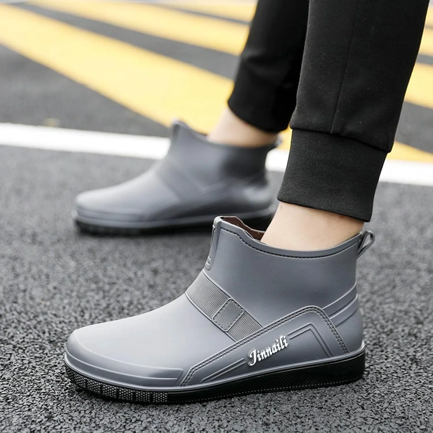 PVC Water Shoes Men's Dining Car Washing Low Top Slip Work Shoes Kitchen Shoes Rubber Gardening Boots Men