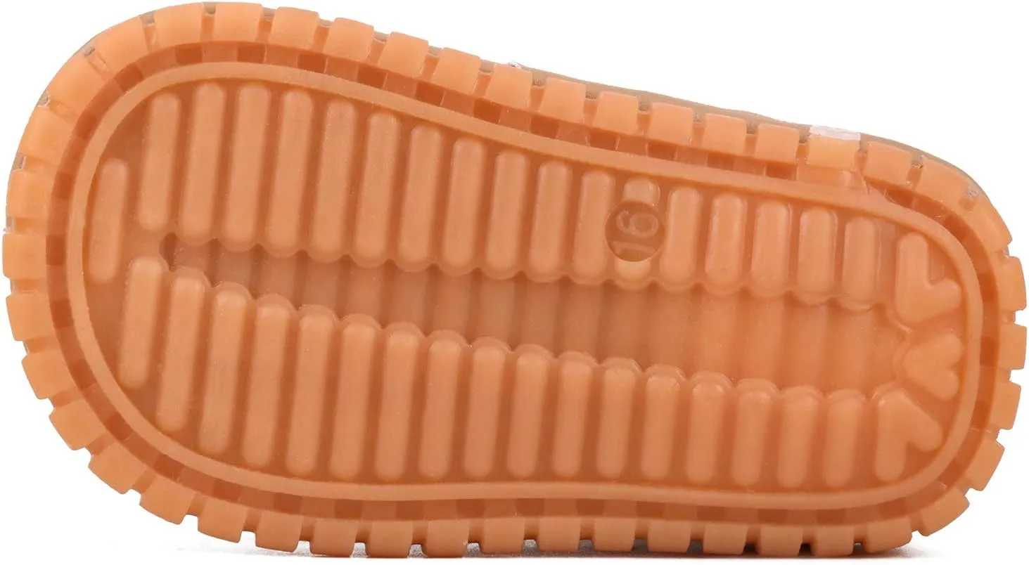 QIETION Toddler Boys & Girls Squeaky Sandals Closed-Toe Anti-Slip Rubber Sole First Walkers Shoes