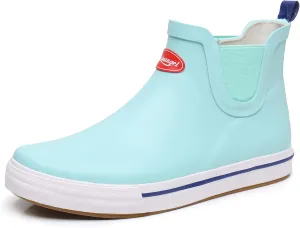 Rain Boots for Women and Men,Unisex Ankle Rain Shoes Anti-Slipping Rainboots with Comfortable Lightweight Garden Rubber Rain Boot and Outdoor Work Shoes,Waterproof Fishing Deck Boots