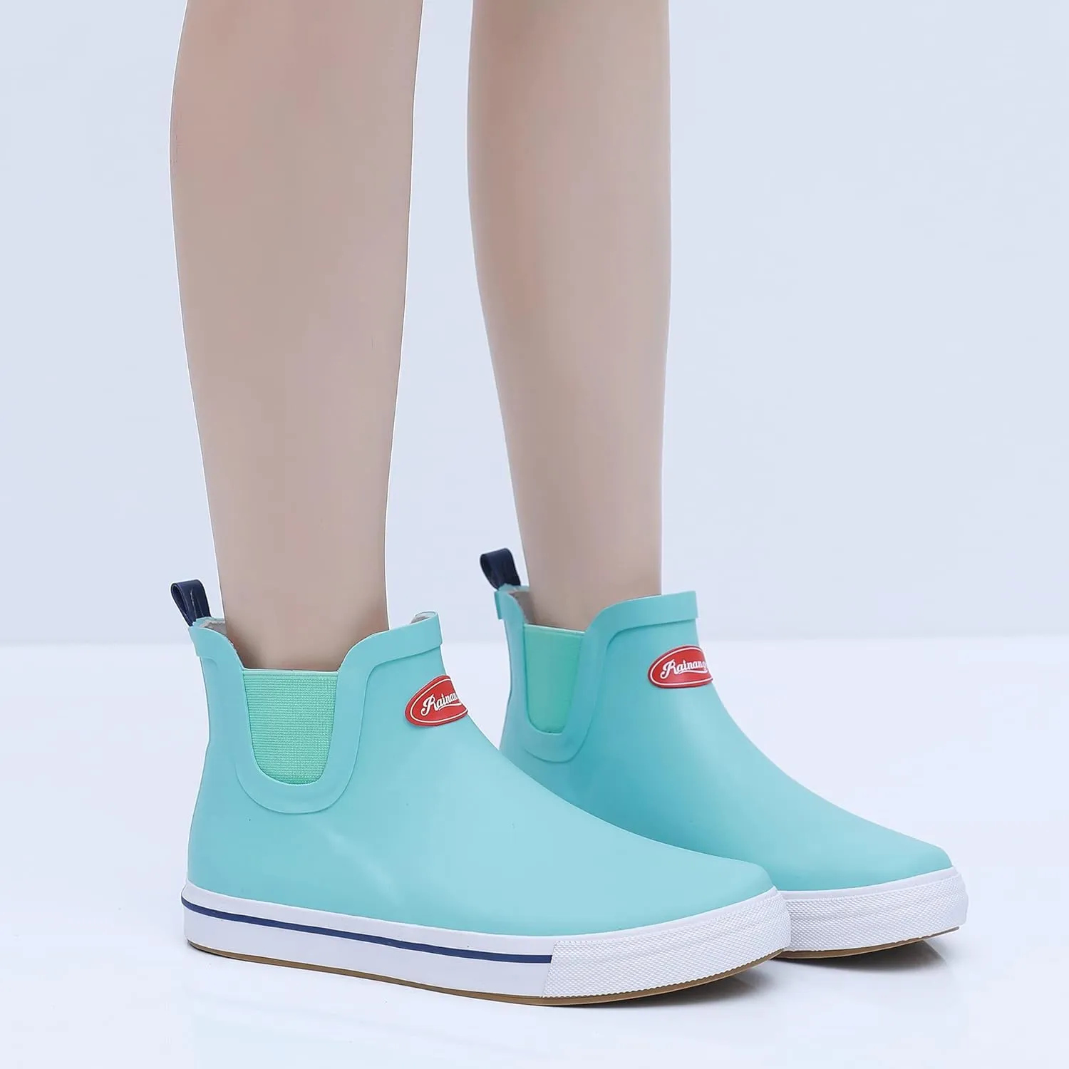 Rain Boots for Women and Men,Unisex Ankle Rain Shoes Anti-Slipping Rainboots with Comfortable Lightweight Garden Rubber Rain Boot and Outdoor Work Shoes,Waterproof Fishing Deck Boots