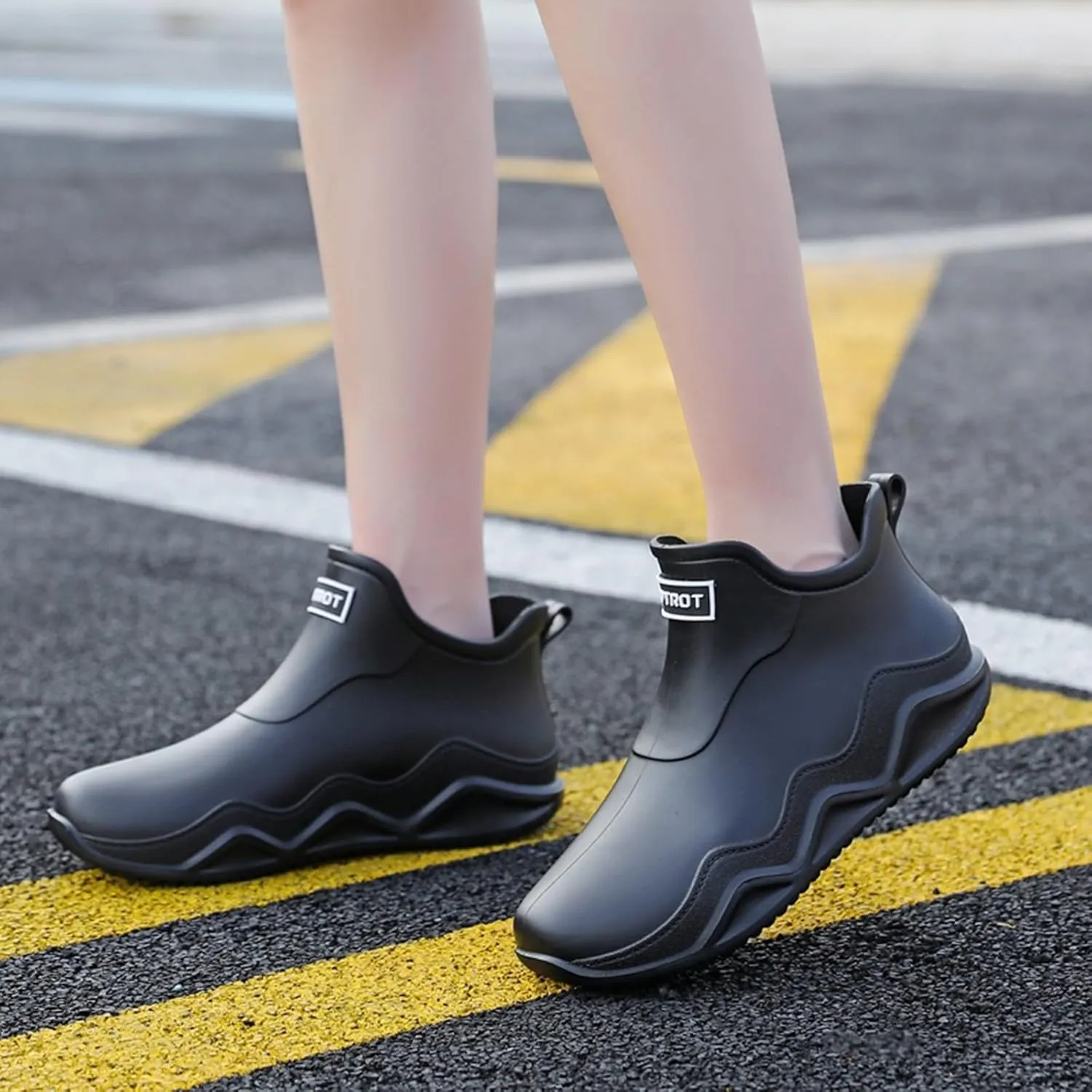 Rain Boots Women Wide Width Mens Grounded Footwear Women's Black Booties Heels Barefoot Shoes Mens Rain Boots Slip On Non-Slip Rubber Waterproof Mens Boots Casual