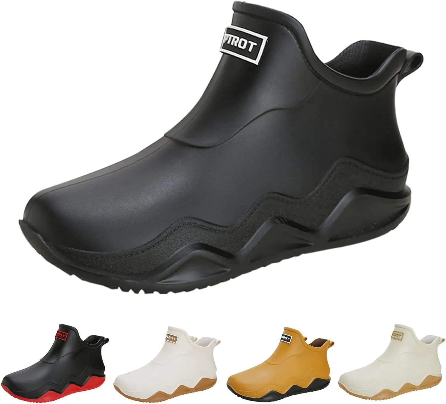 Rain Boots Women Wide Width Mens Grounded Footwear Women's Black Booties Heels Barefoot Shoes Mens Rain Boots Slip On Non-Slip Rubber Waterproof Mens Boots Casual