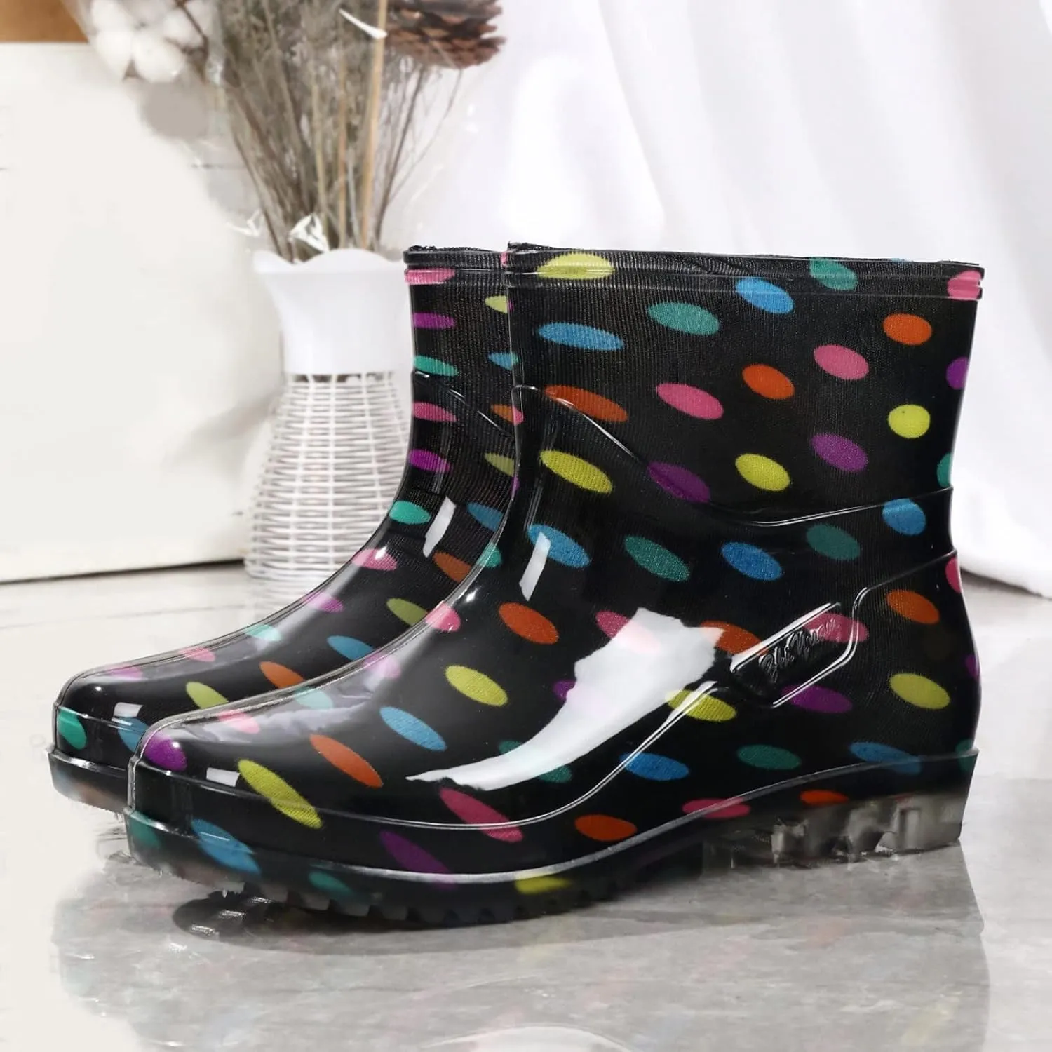Rain Boots Women Women's Ankle Rain Boots Waterproof Garden Shoes Outdoor Rain Shoes for Hunting Gardening Farming