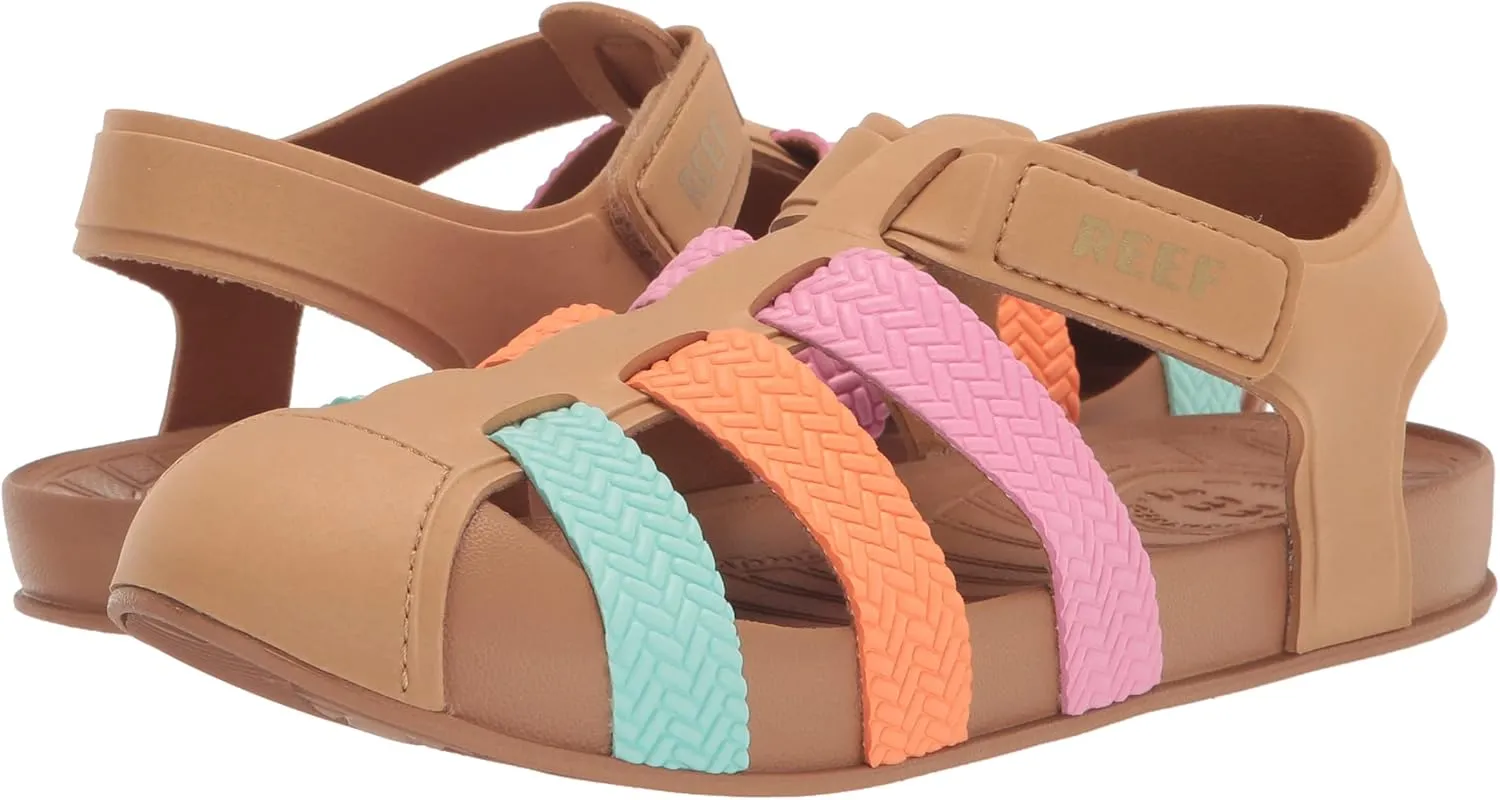 REEF Kids' Water Beachy Fisherman Sandal, Water Friendly, Adjustable Velcro Strap, Closed Toe