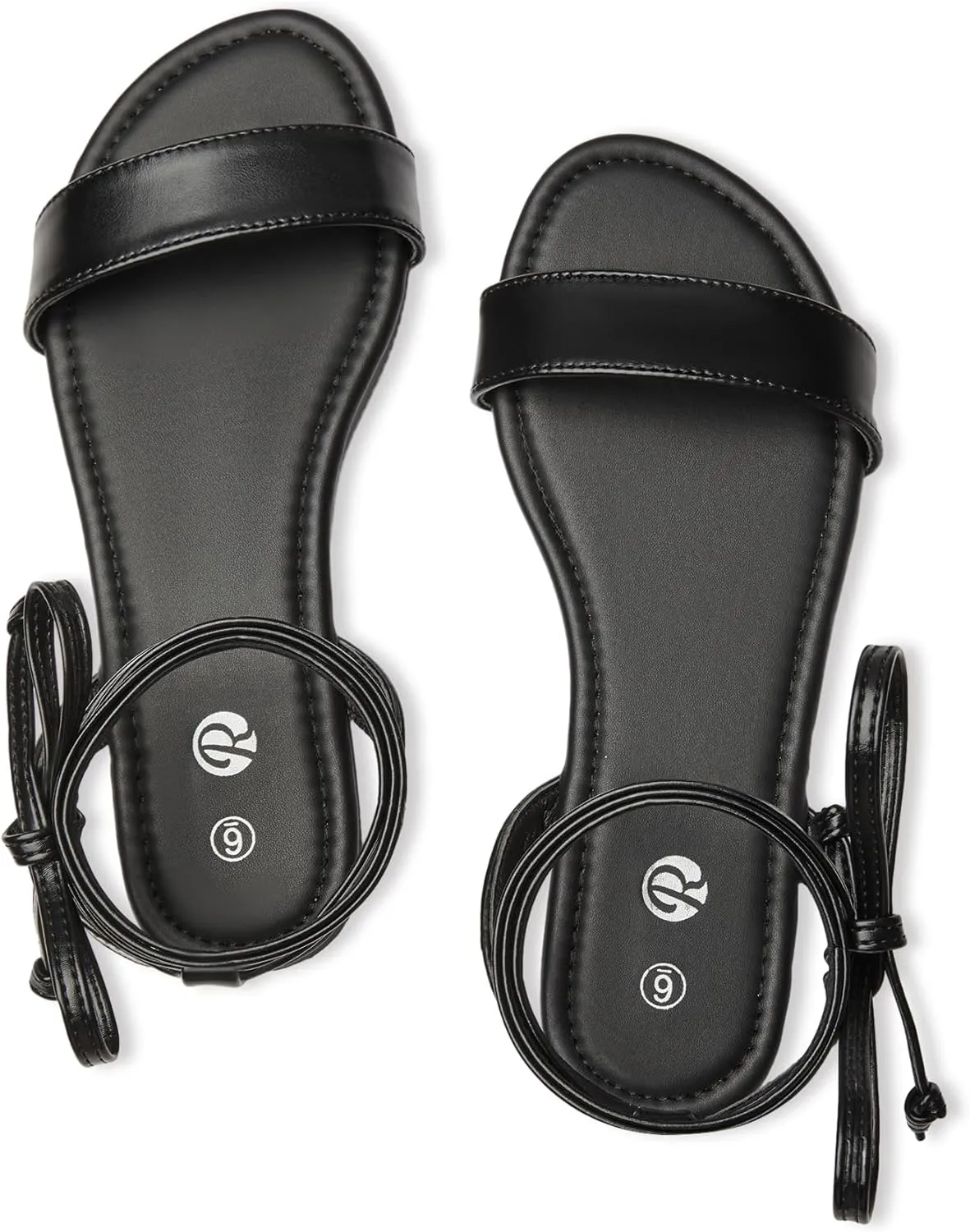 Rekayla Open Toe Tie Up Ankle Wrap Flat Sandals for Women
