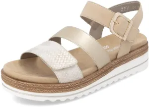 Remonte Women's Strappy Sandals D0Q55, Women's Sandals, Loose Insole, Metallic 91, 12 Women