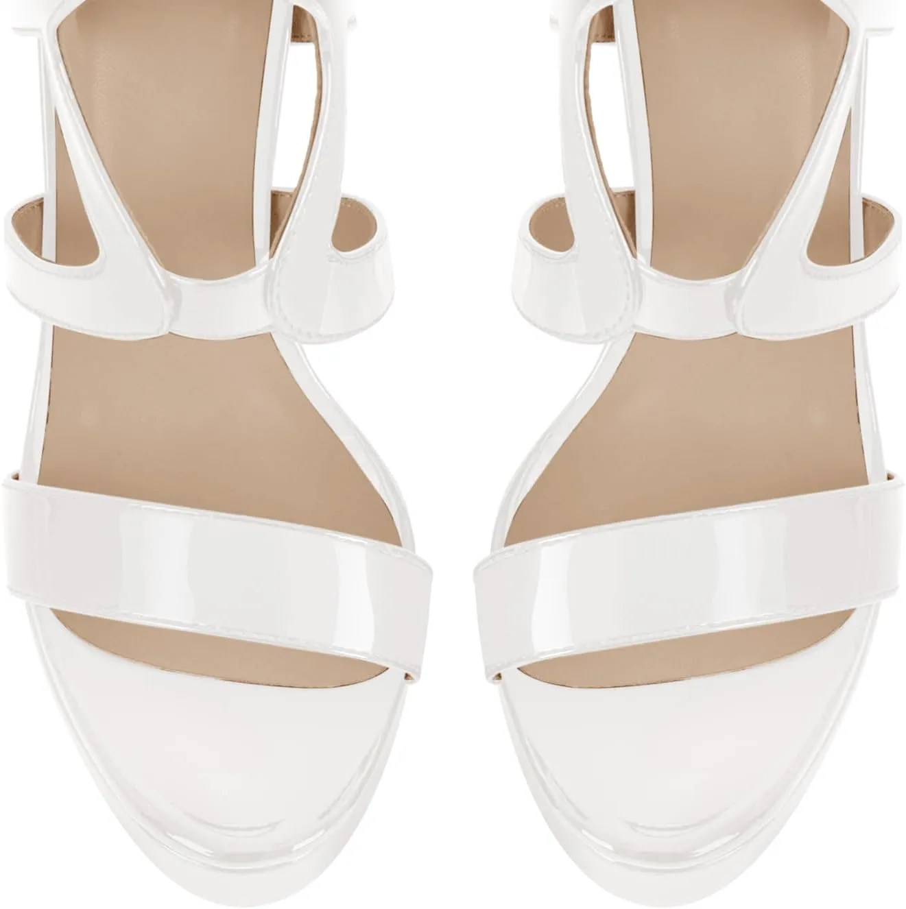richealnini Women's Crisscross Platform Stiletto High Heels Strappy Sandals with Zipper