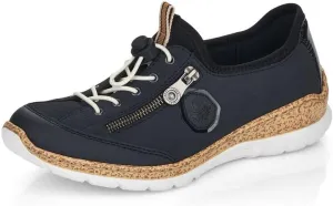 Rieker Women's Top Low Sneakers, Blue Pazifik Pazifik Navy Schwarz, 6