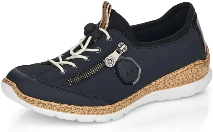 Rieker Women's Top Low Sneakers, Blue Pazifik Pazifik Navy Schwarz, 6