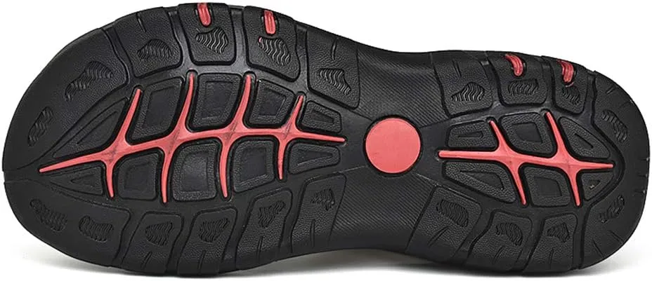 rismart Men's Closed Toe Walking Fastening Trekking Sport Shoes Suede Leather Sandals