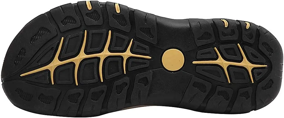 rismart Men's Closed Toe Walking Fastening Trekking Sport Shoes Suede Leather Sandals