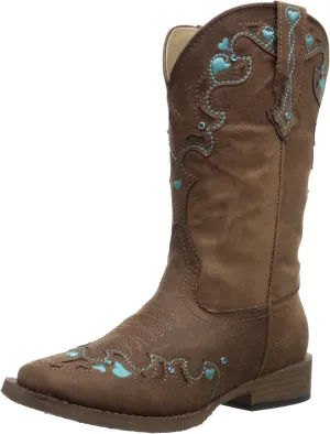 Roper Toddlers Hearts Boot, Brown, 5