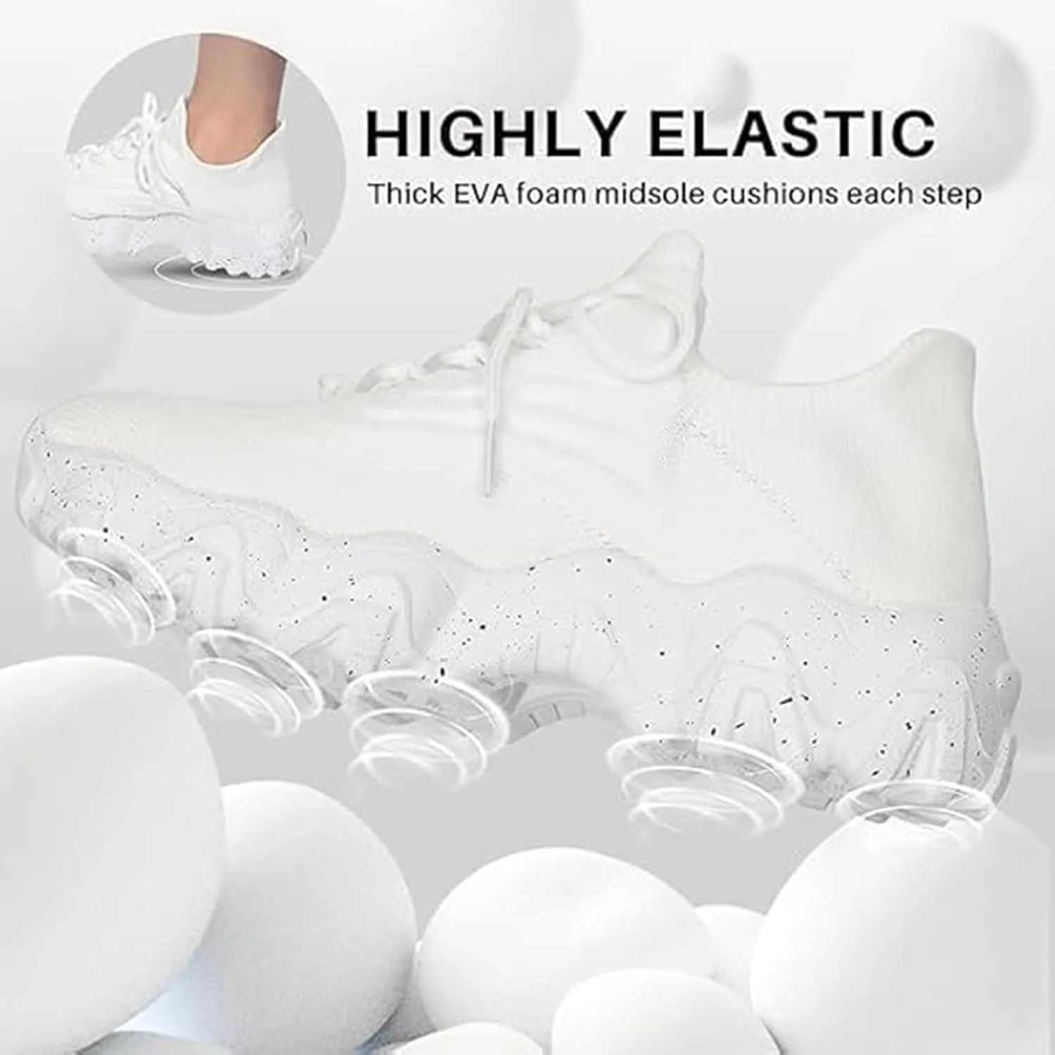 Running Shoes Womens Lightweight Fashion Sport Sneakers Casual Lightweight Knit Socks Comfortable Muffin Shoes for Men Women Gym Work Walking Sneakers Slip On Indoor Outdoor